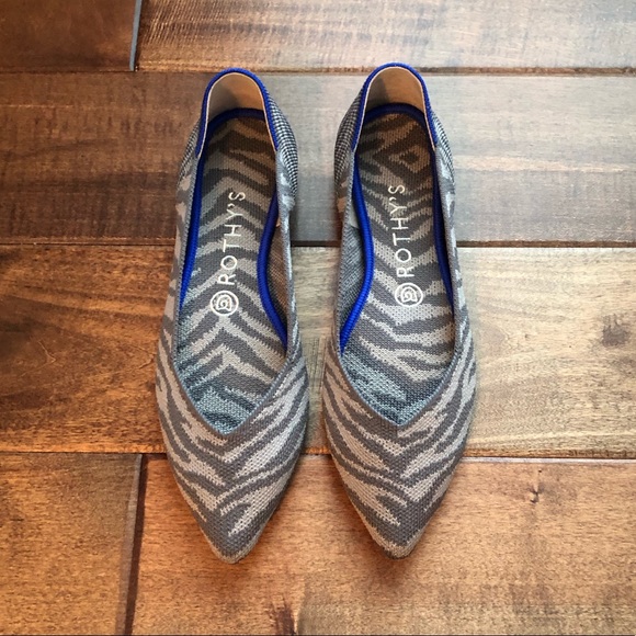 Rothy’s Grey Zebra Points Size 8 - Picture 1 of 1